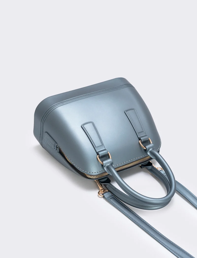 Bauletto soft touch con tracolla - Grigio