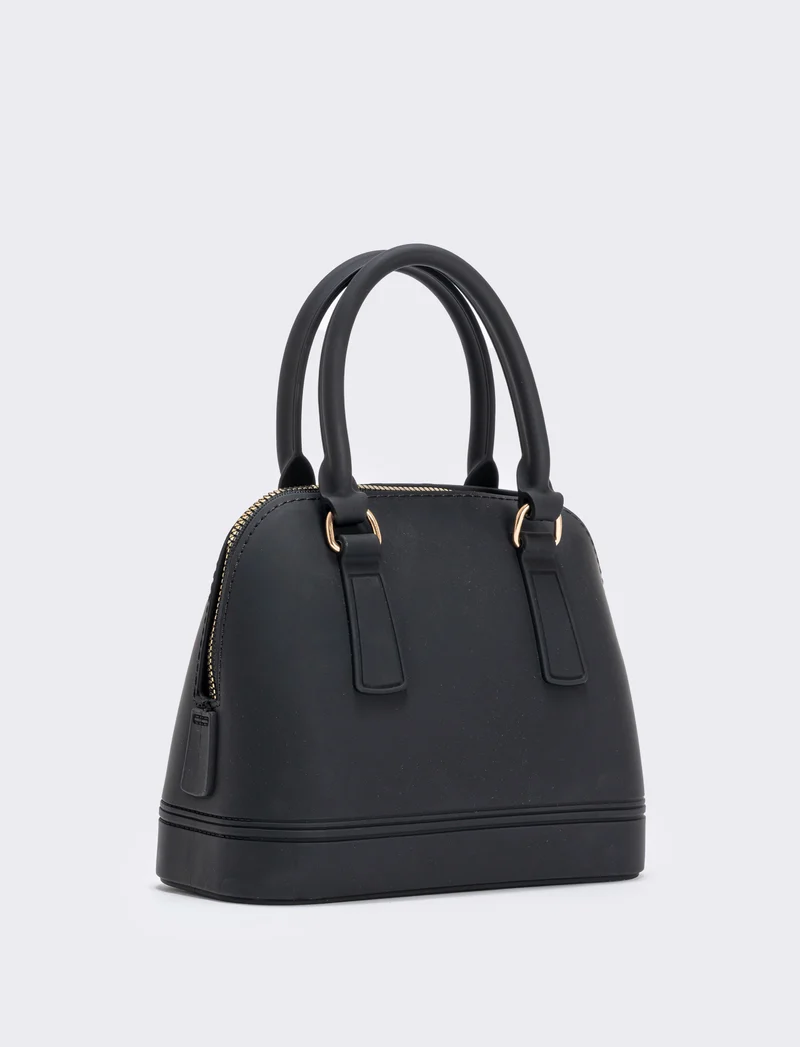 Bauletto soft touch con tracolla - Nero
