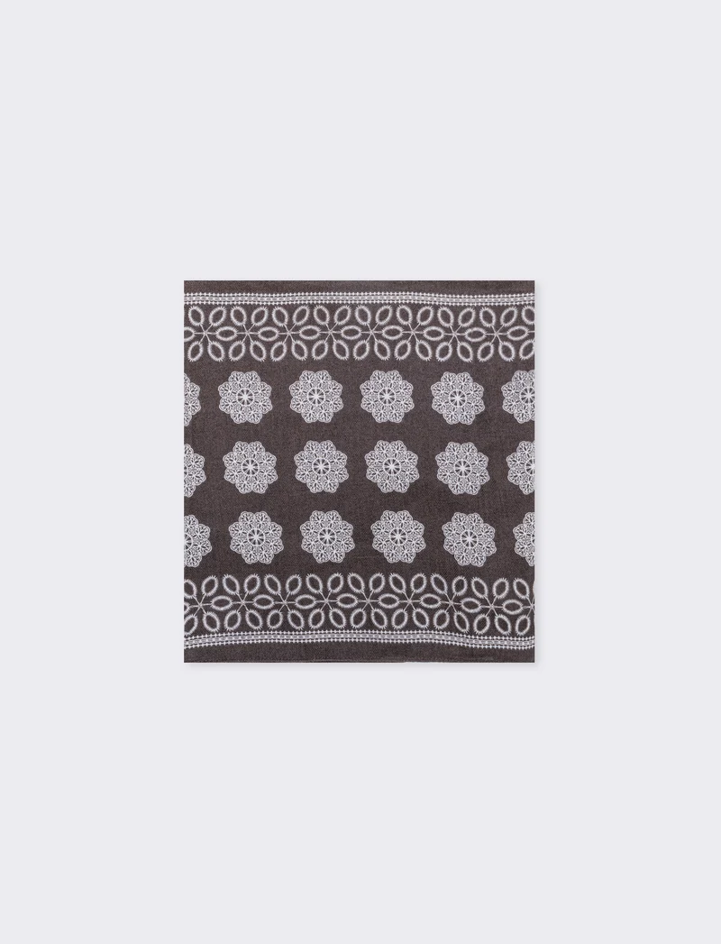 Foulard rettangolare fantasia - Nero