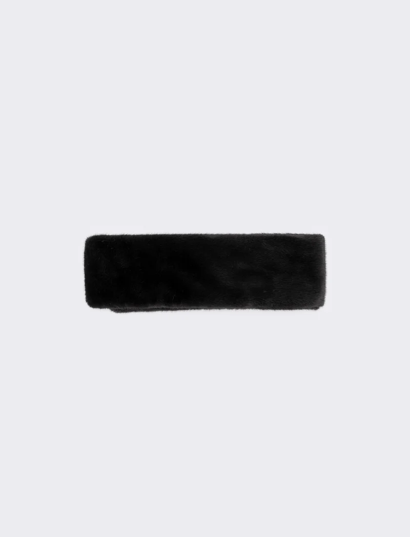 Collo in finta pelliccia - Nero