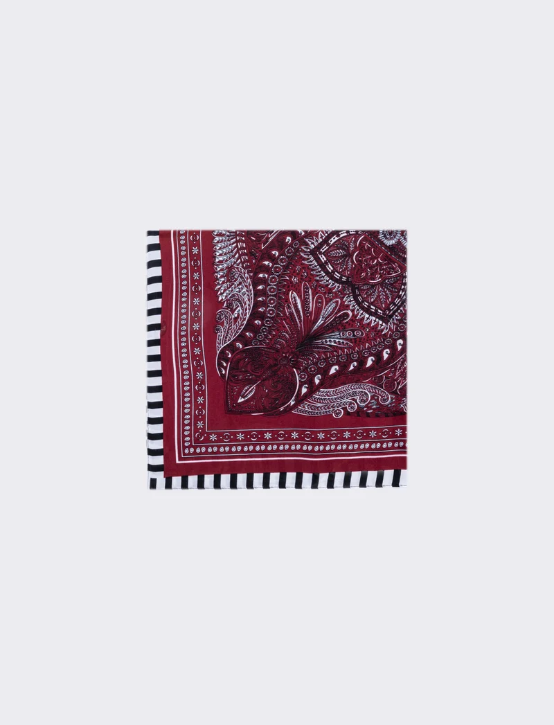 Foulard stampa paisley 70x70 cm - Rosso
