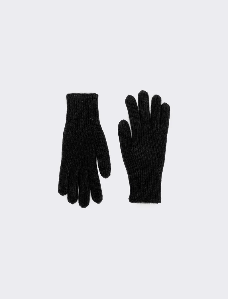 Guanti uomo a coste basic eleganti - Nero