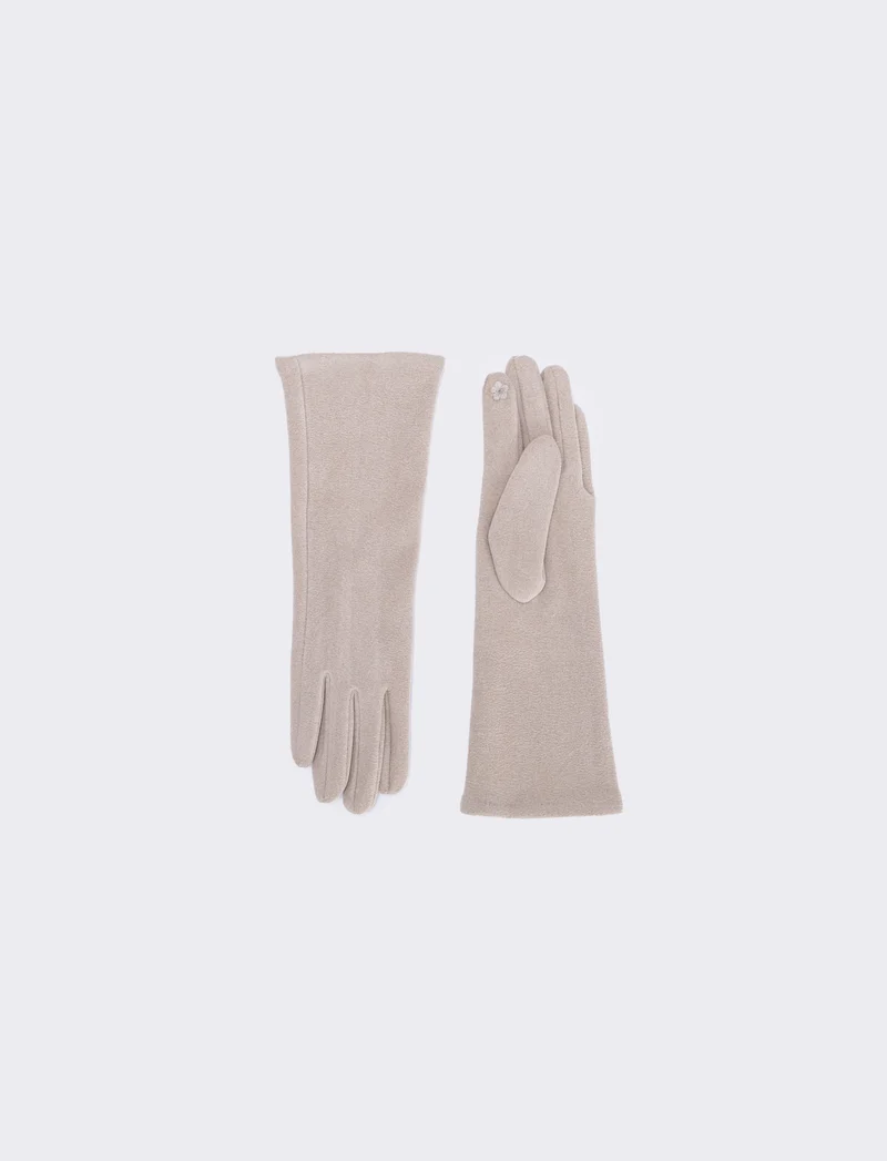 Guanti micropile touch eleganti - Beige