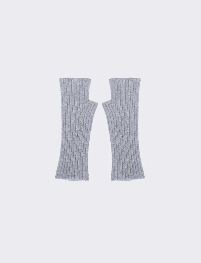 Guanti manicotto medio in maglia - Grigio
