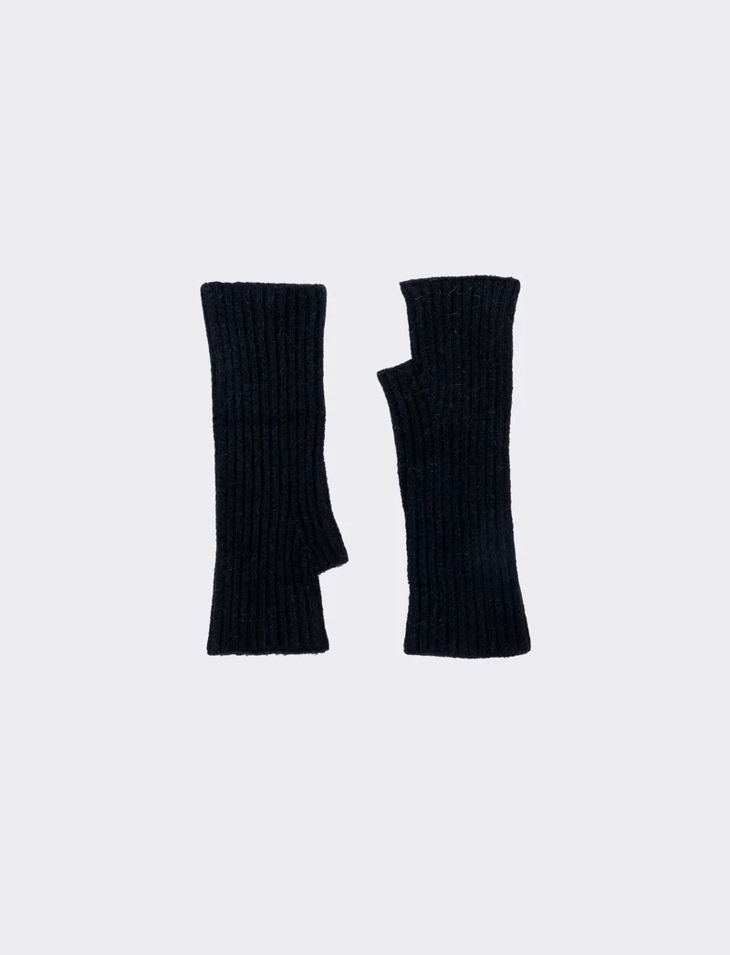Guanti manicotto medio in maglia - Nero