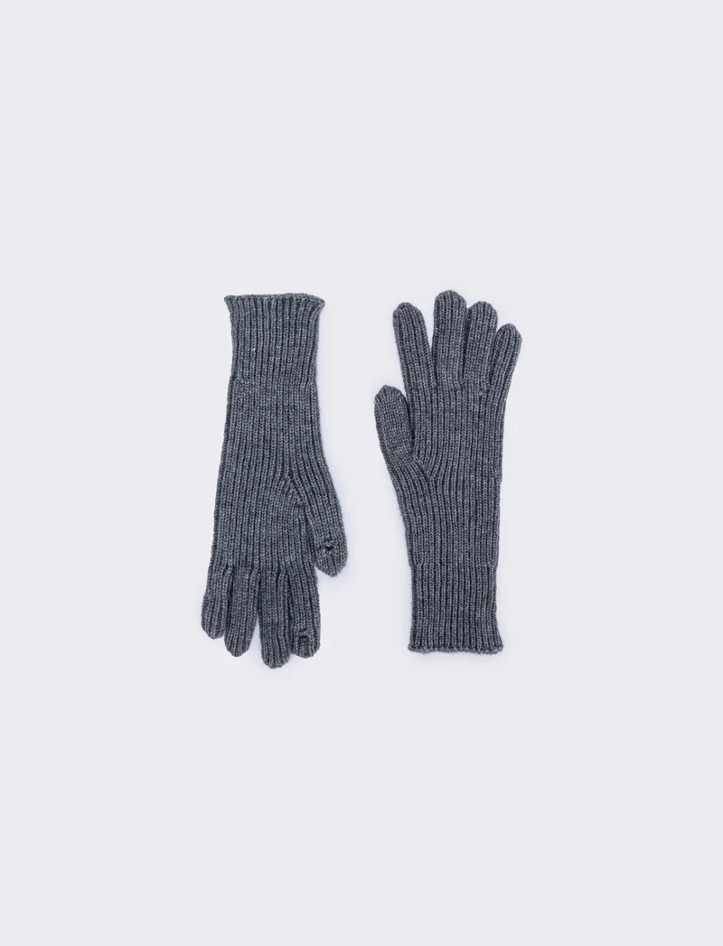 Guanti a coste medio touch elegante - Grigio
