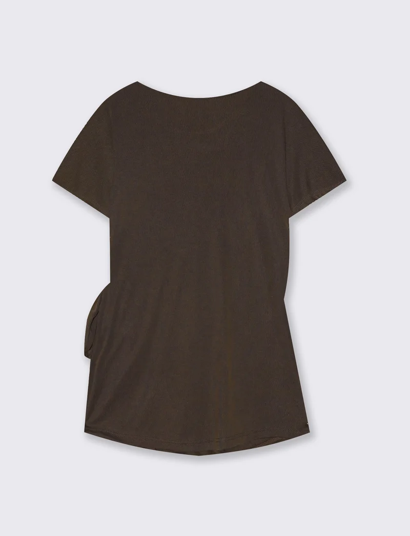 Maglia con nodo e vestibilità comoda - Moro