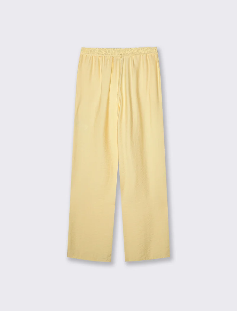 Pantaloni morbidi con coulisse in vita - Giallo