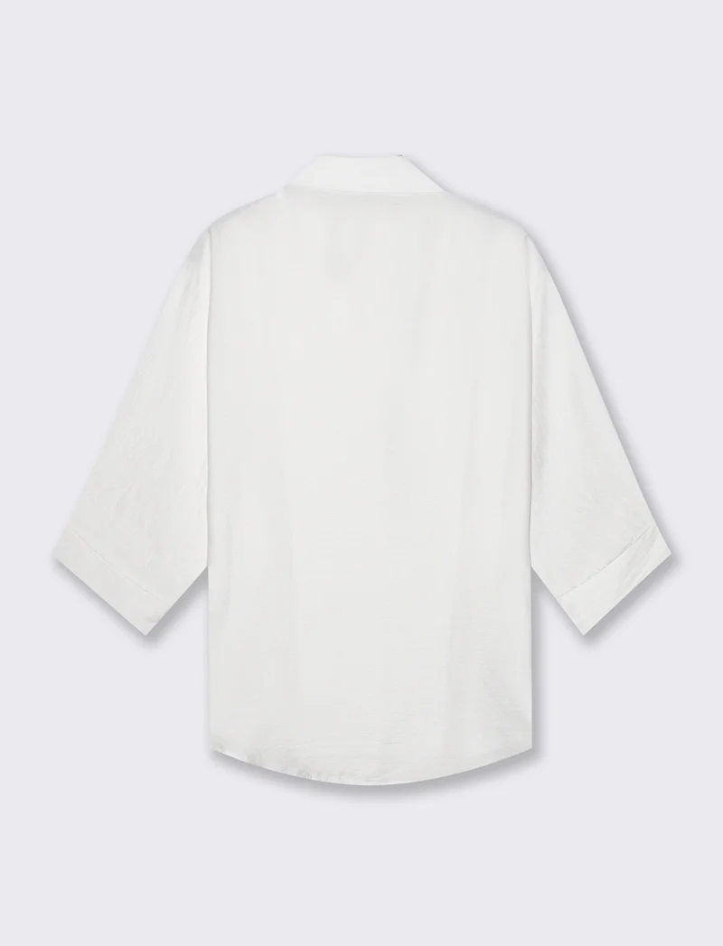 Camicia Manica Corto con Tasca - Bianco latte
