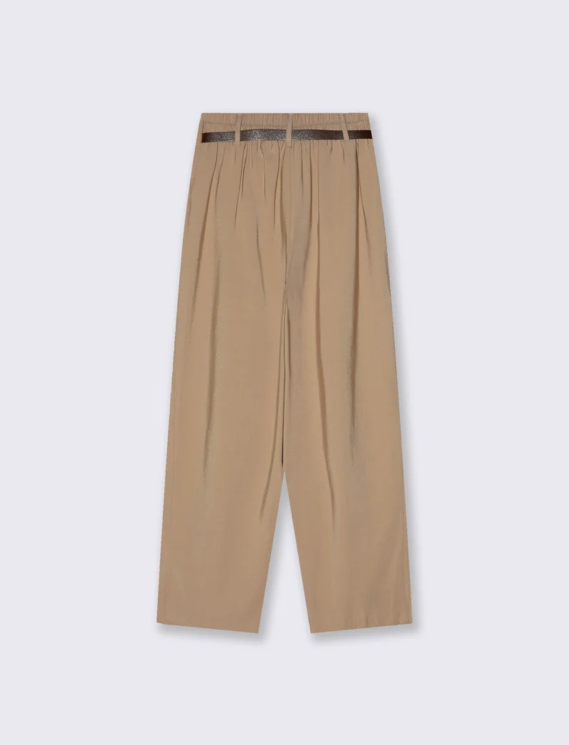 Pantalone baggy con cintura - Cammello