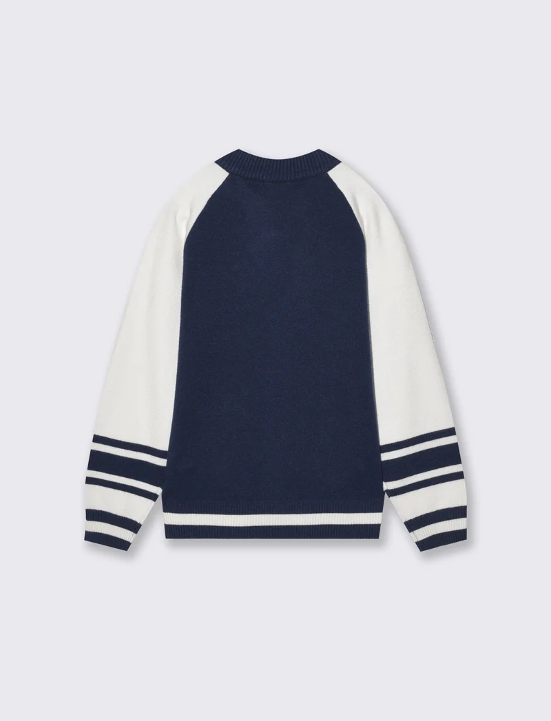 Maglione college con manica raglan - Blu