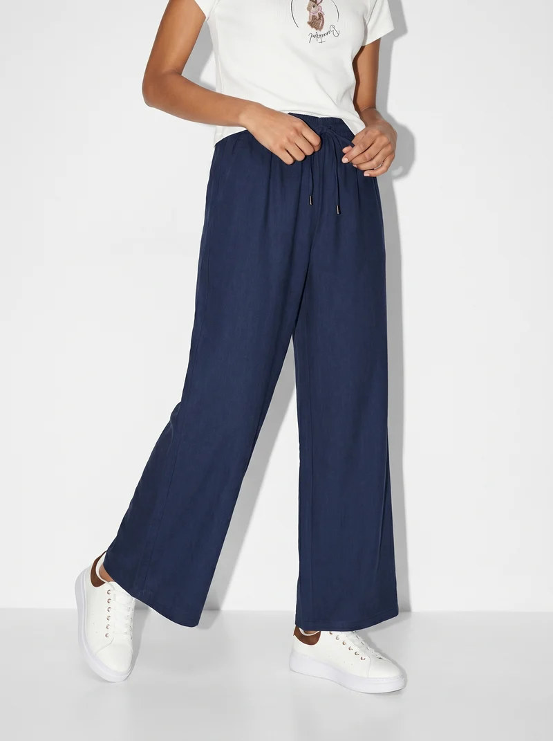Pantaloni con elastico in vita - DENIM SCURO