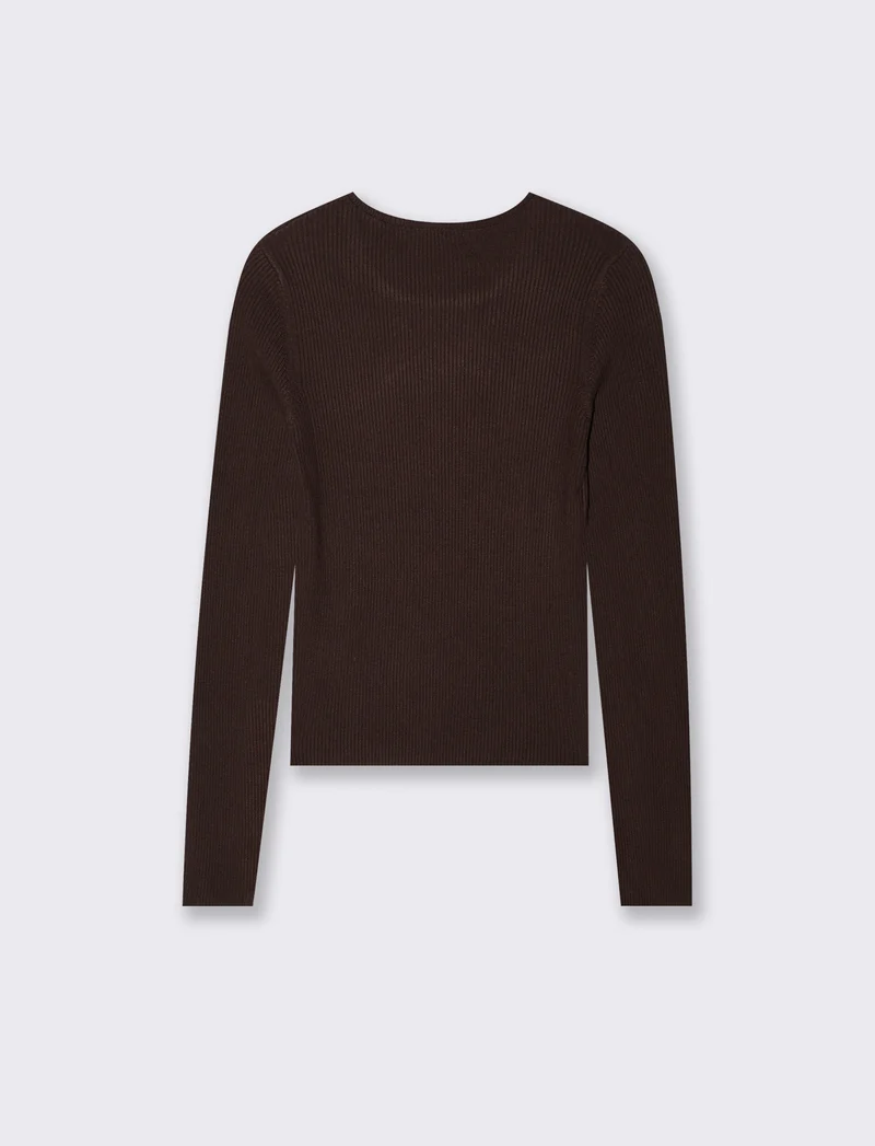 Maglia paricollo - Marrone cioccolato