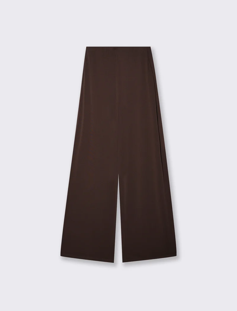 Pantalone palazzo a vita alta elegante - Moro