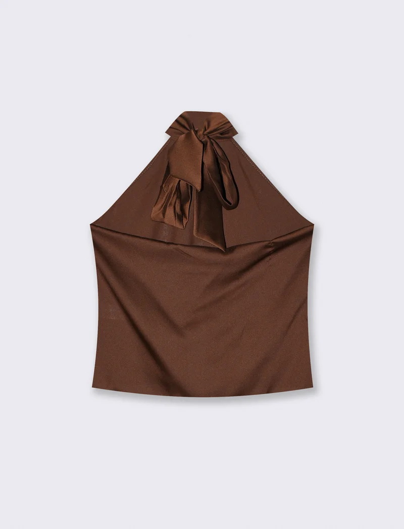 Top scollo all'americana morbido - Moro
