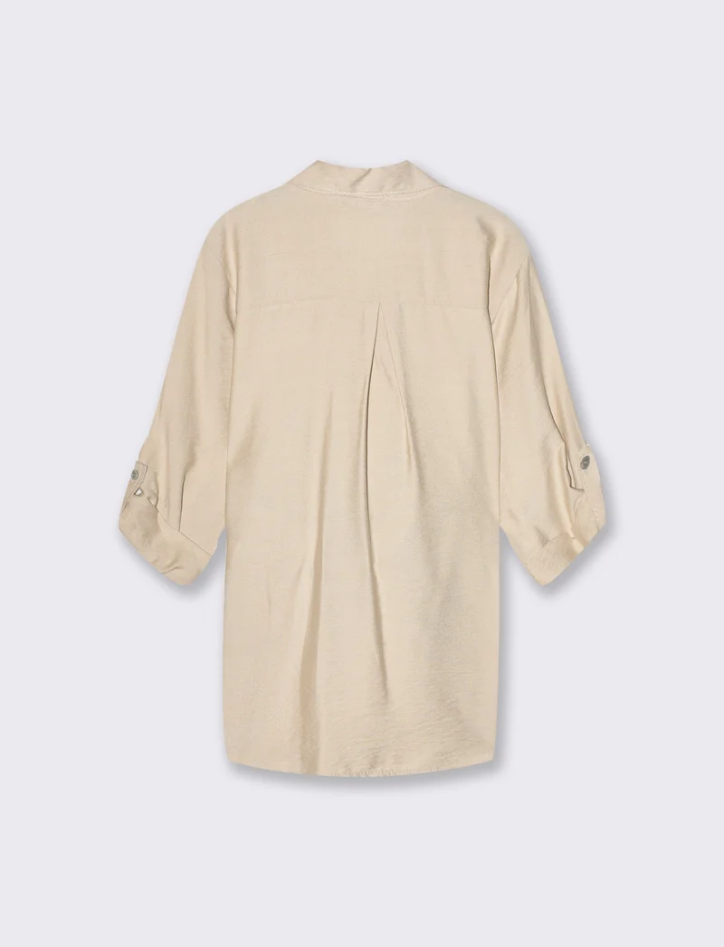 Camicia morbida a tre quarti - Sabbia