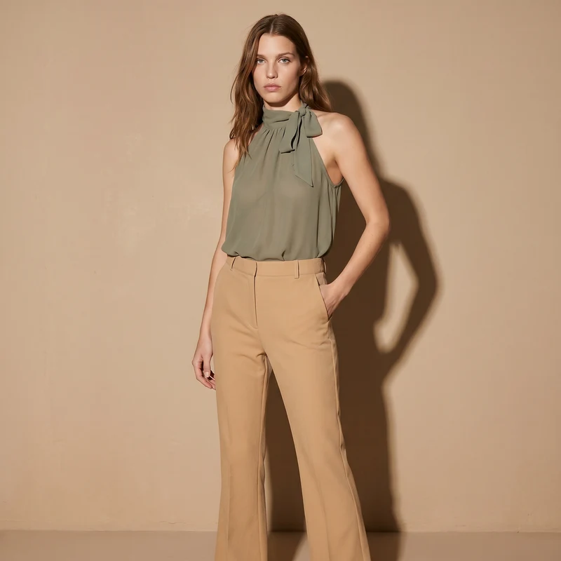 Top a giromanica con fiocco sul collo - Ve.milit.