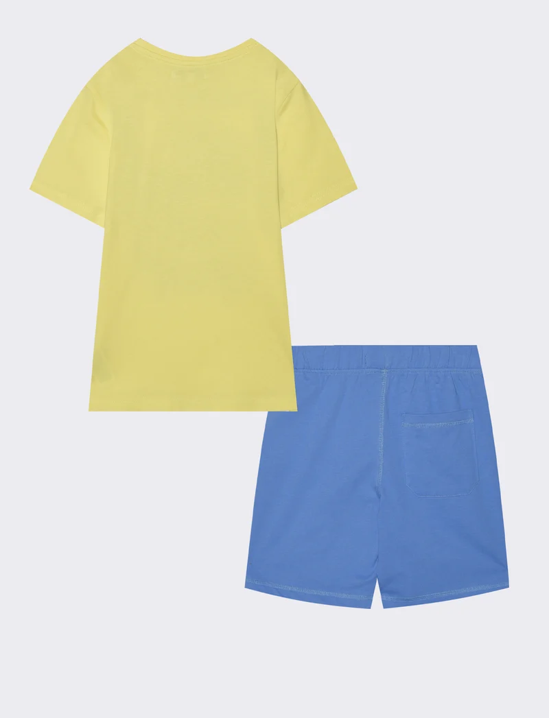 Completo bermuda e t-shirt in jersey - Giallo