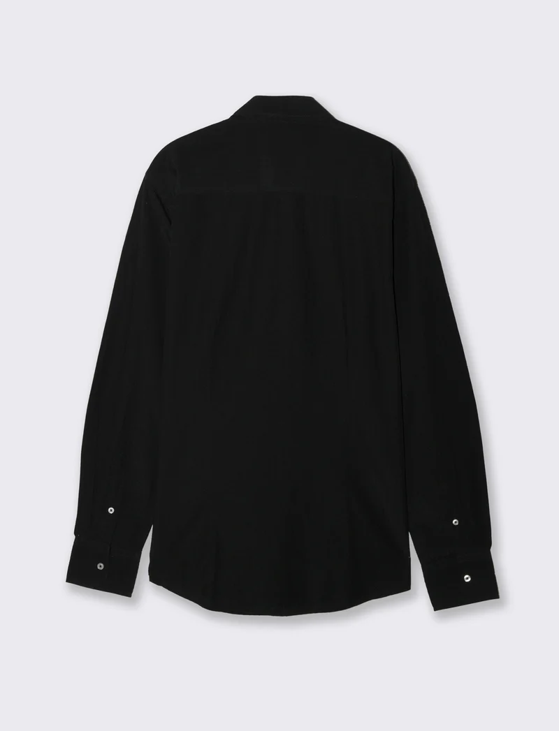 Camicia formale uomo regular fit strutturata - Nero