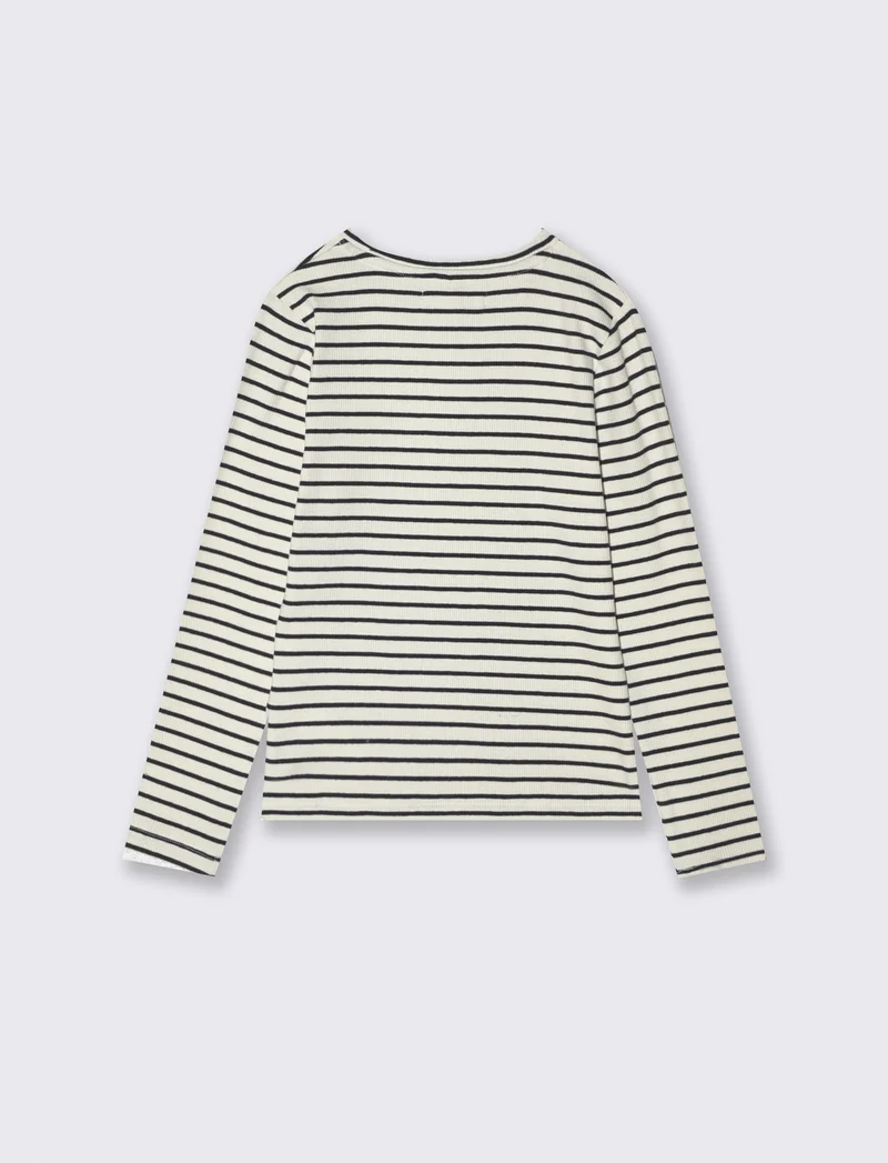 T-shirt manica lunga rigata in cotone - Righe