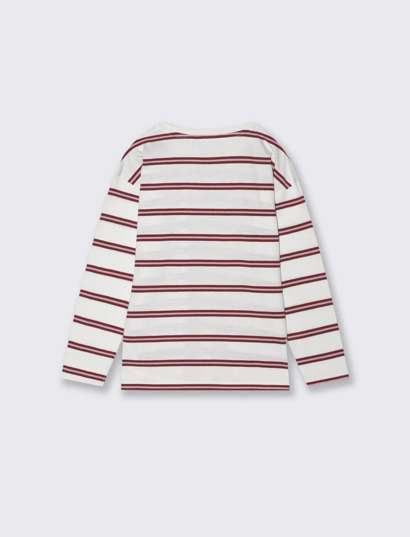T-shirt a righe manica lunga da bambina - Righe