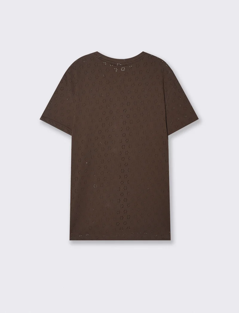 T-Shirt Fantasia Laserizzata Maniche Corte - Moro