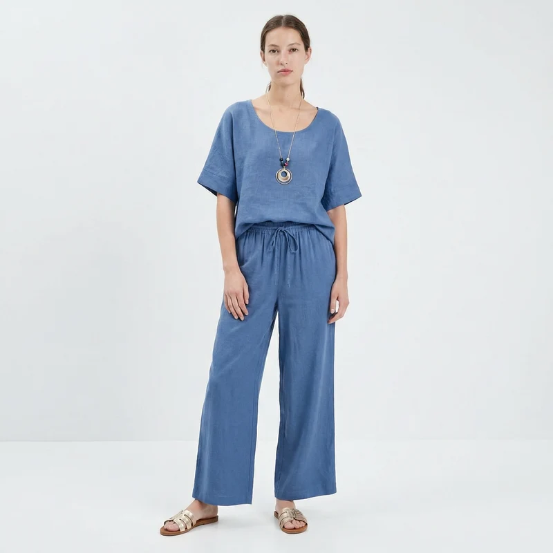 Pantaloni morbidi con elastico per lei - Denim