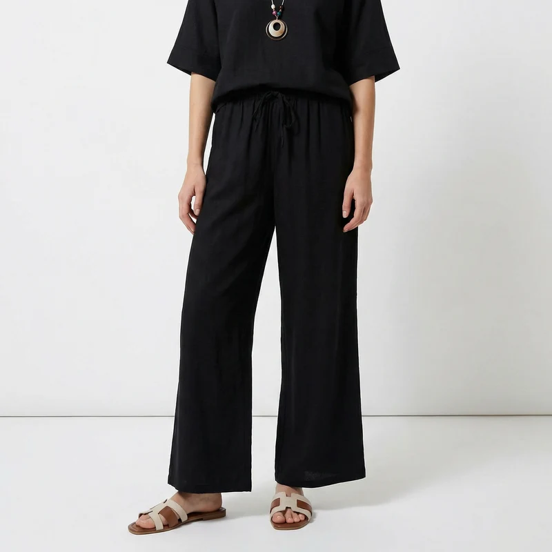Pantaloni morbidi con elastico per lei - Nero