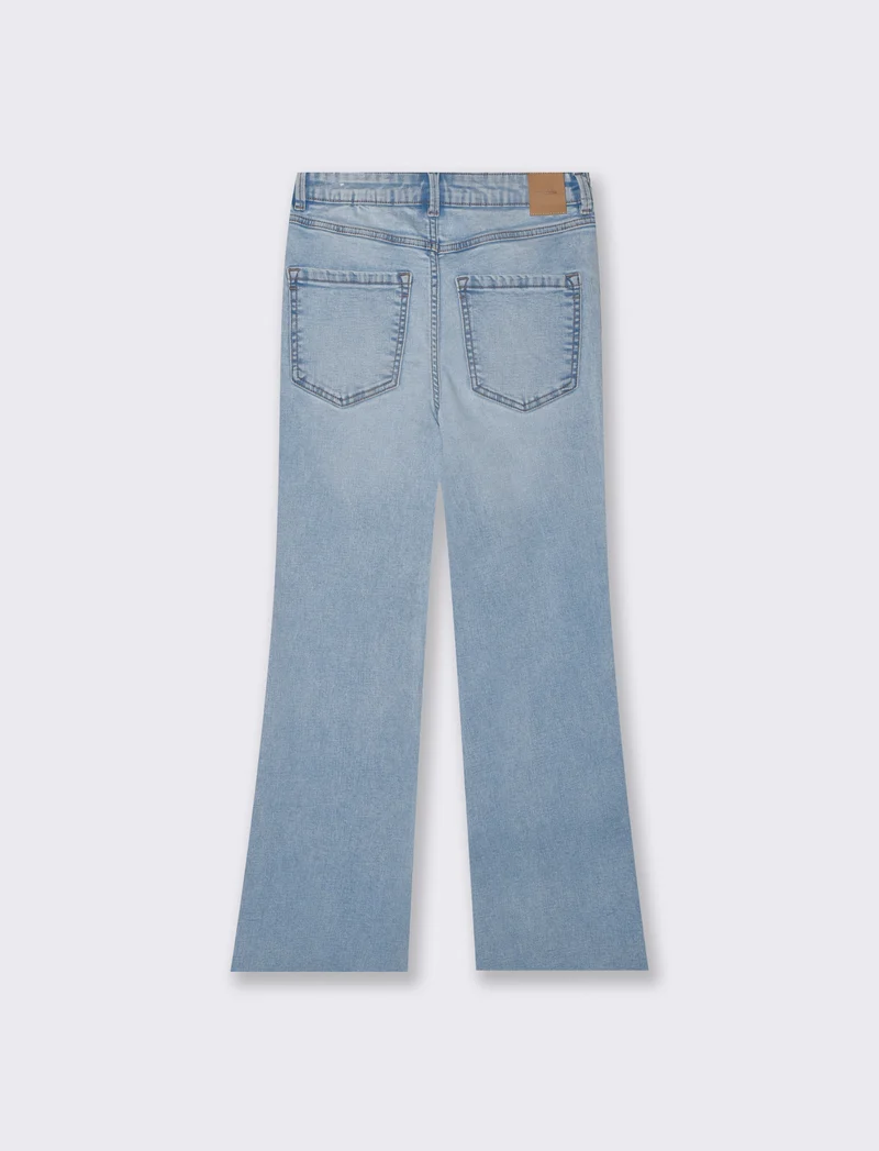 Jeans cropped flare a vita alta cinque tasche - Denim
