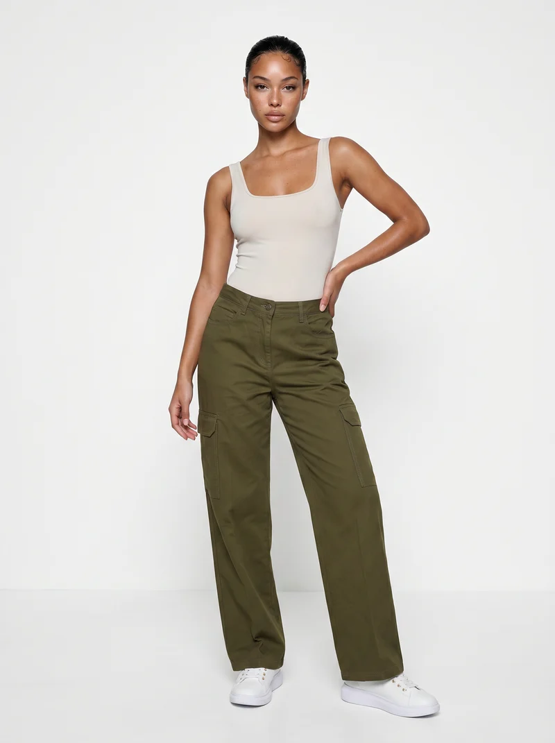 Cargo straight leg high waist con tasche - Ve.milit.
