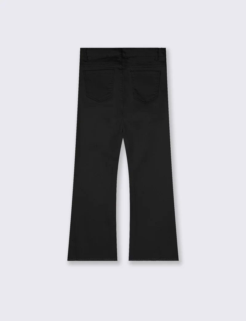 Pantaloni flare in cotone elastico comodi - Nero