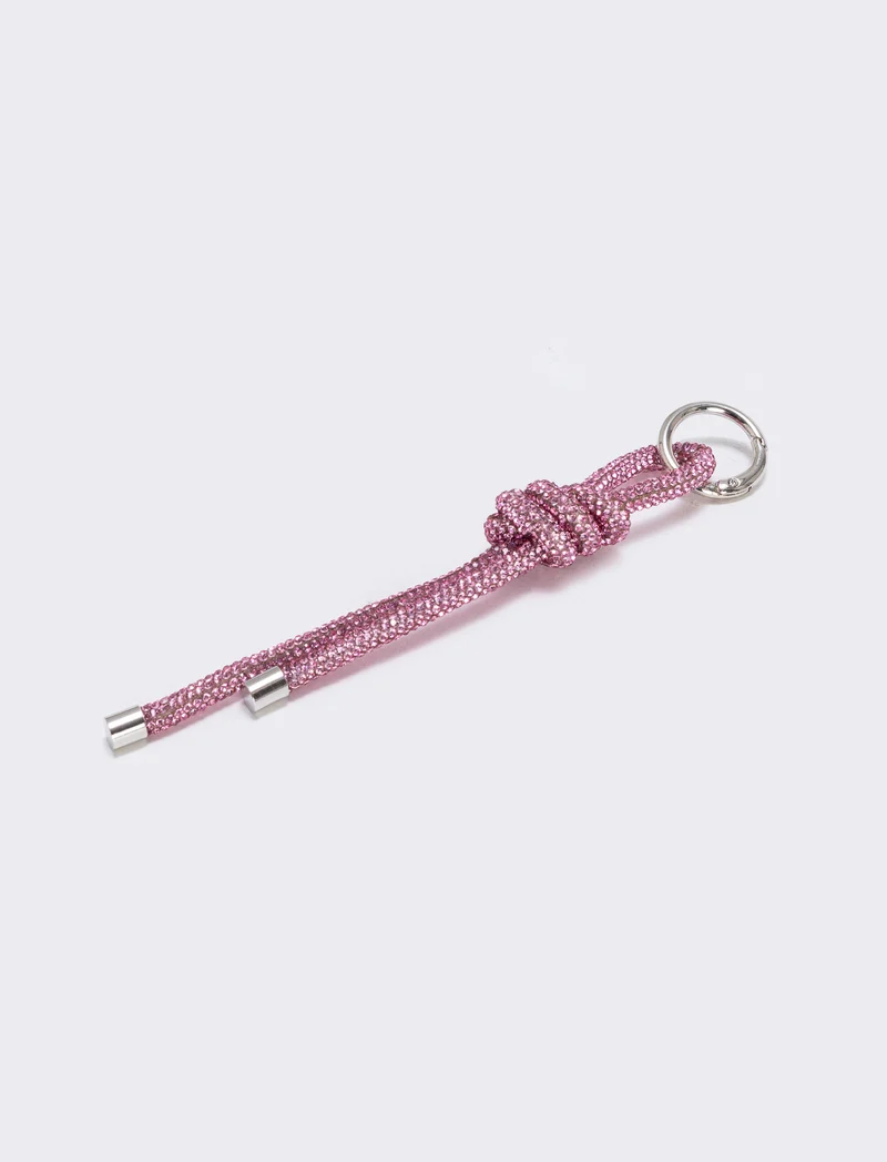 Portachiavi con nodo strass - Rosa