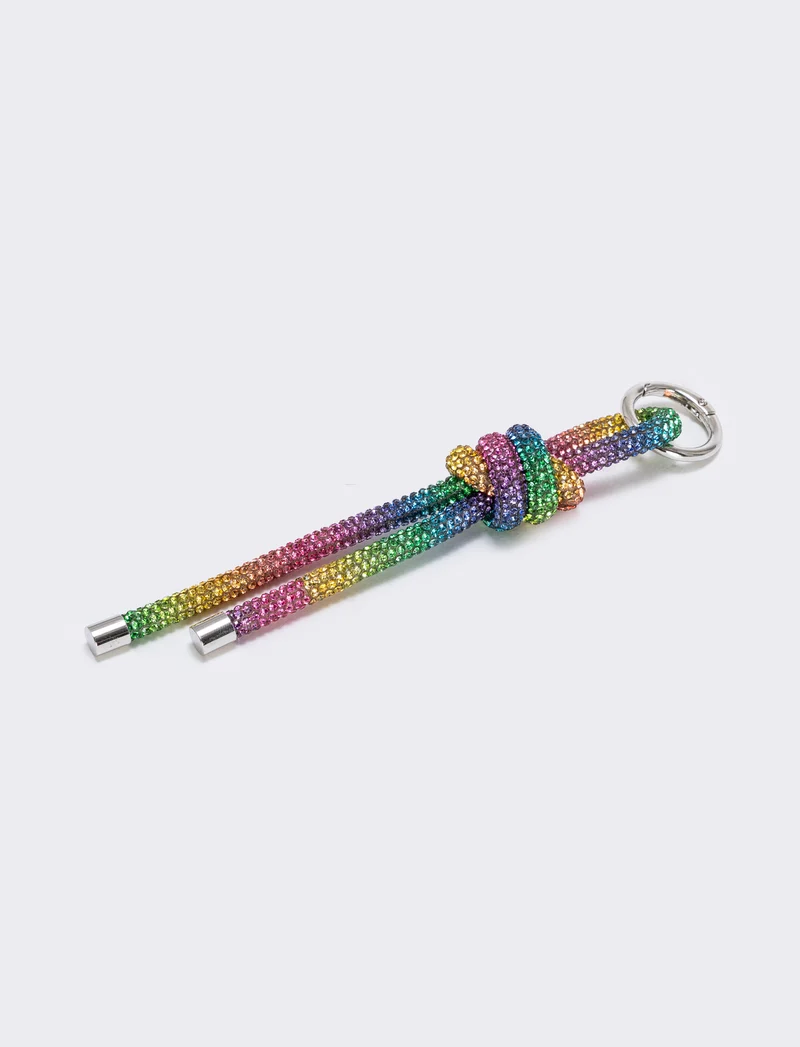 Portachiavi con nodo strass - Multicolore