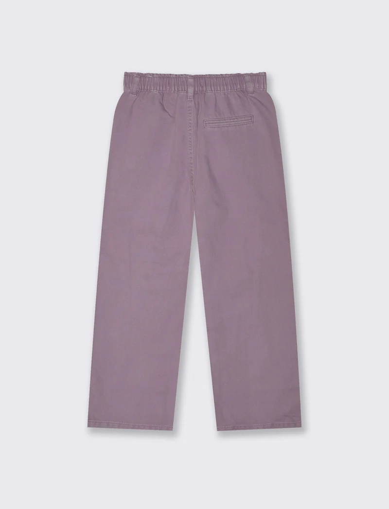 Pantaloni wide in cotone con tasche - Rosa