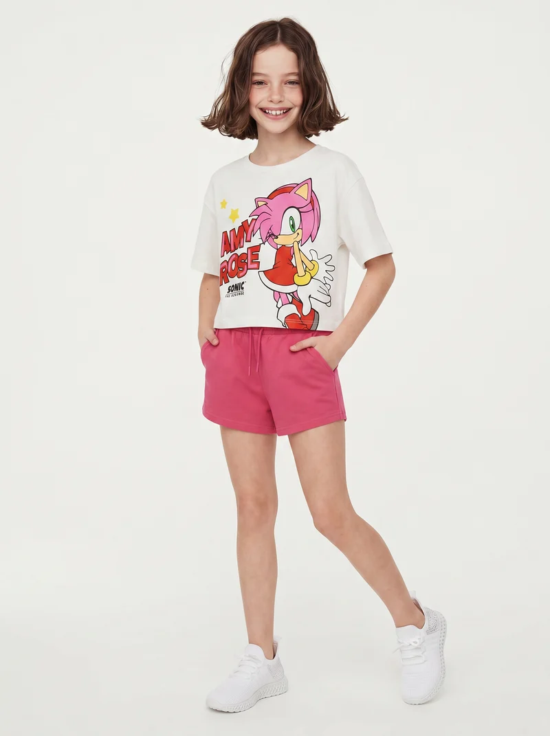 T-shirt Amy Rose in cotone versatile - Bianco