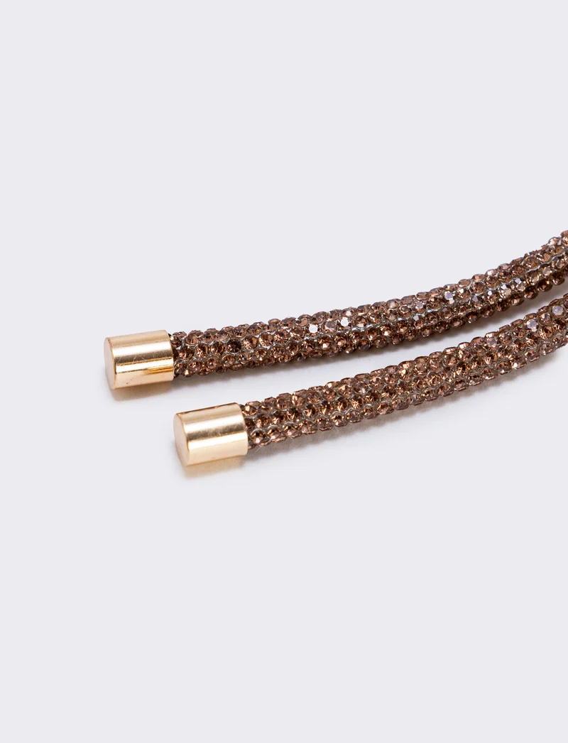 Spilla tubolare con strass eleganti - Oro