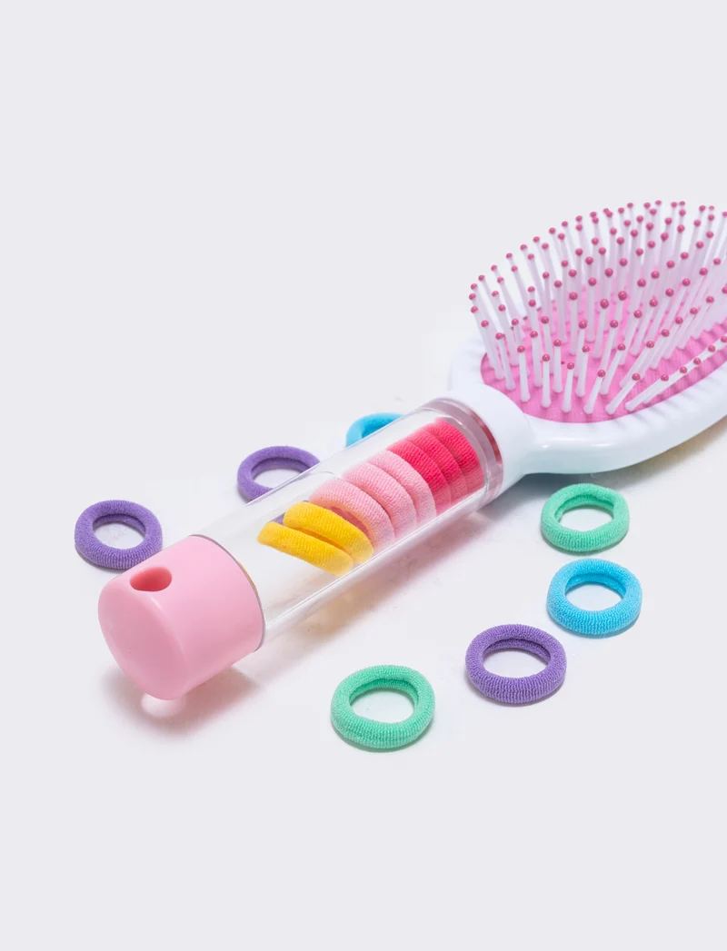 Spazzola con tubo e elastici integrati - Multicolore