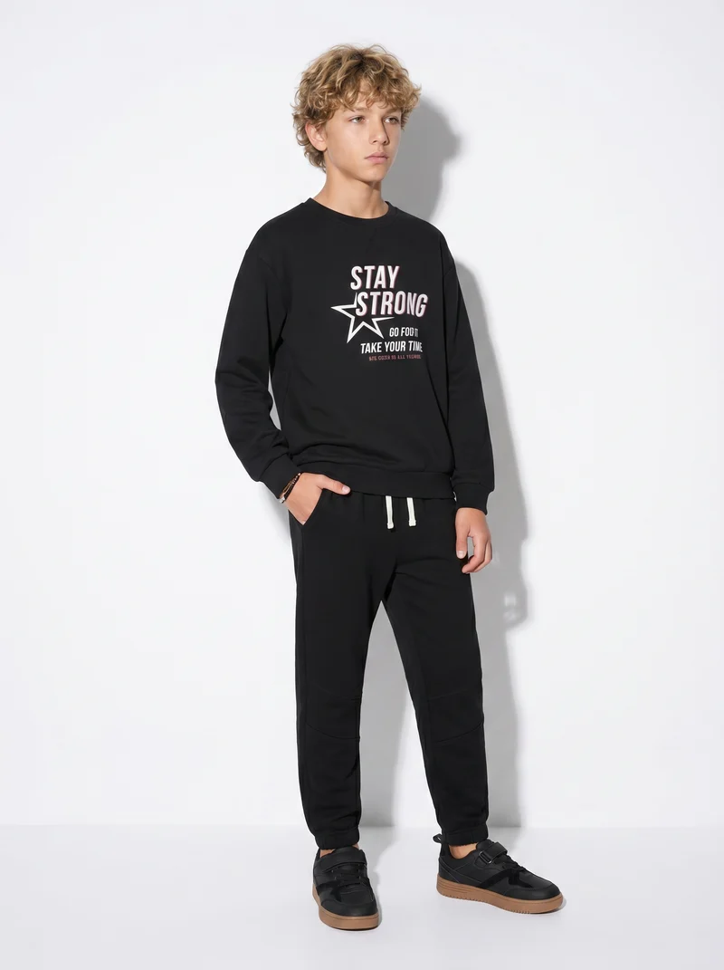 Pantaloni jogger in cotone comodi e pratici - Nero