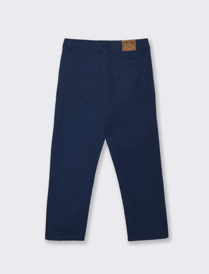 Pantaloni cinque tasche in misto cotone - Blu