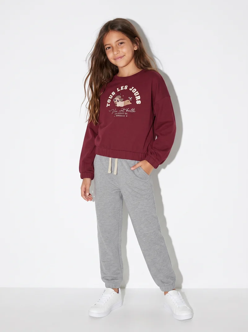 Tuta da bambina comoda e alla moda - Bordeaux