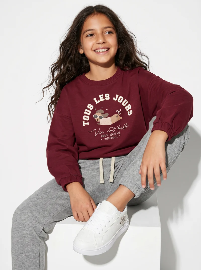 Tuta da bambina comoda e alla moda - Bordeaux