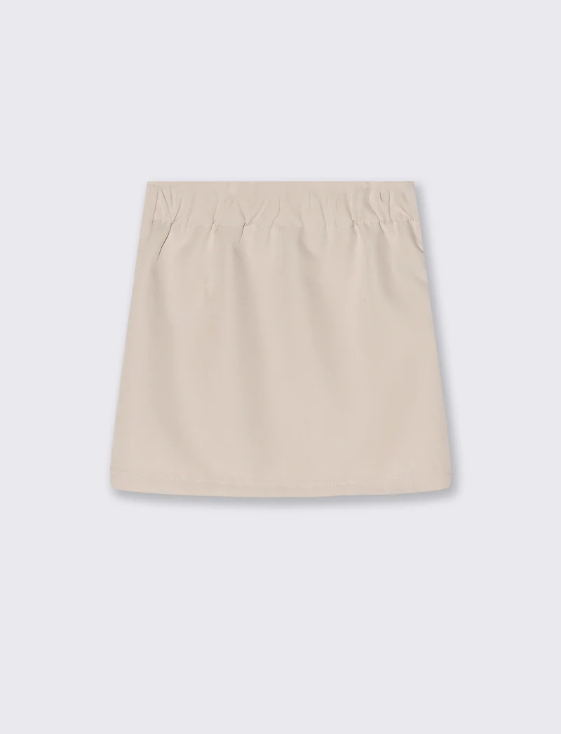 Gonna bambina con fiocco e fascia decorativa - Beige