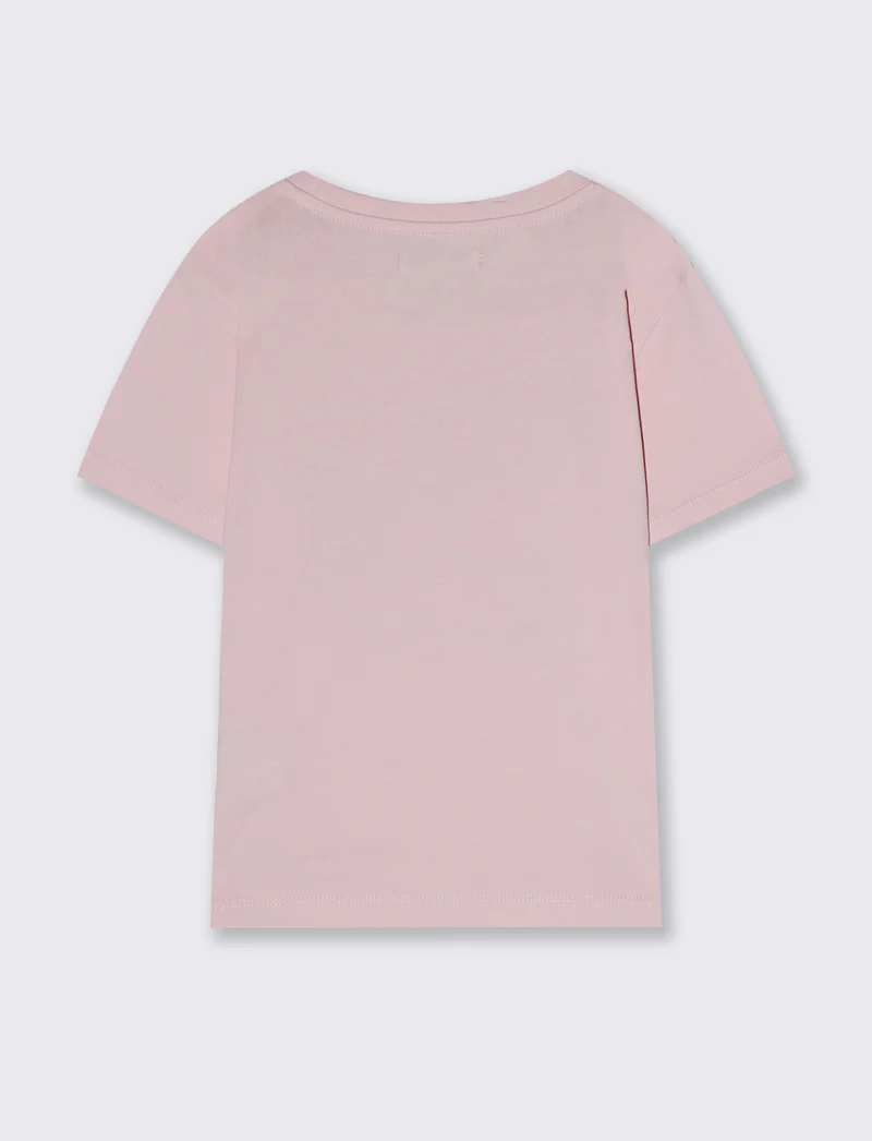 T-shirt bambina con stampa e spacchetti - Rosa