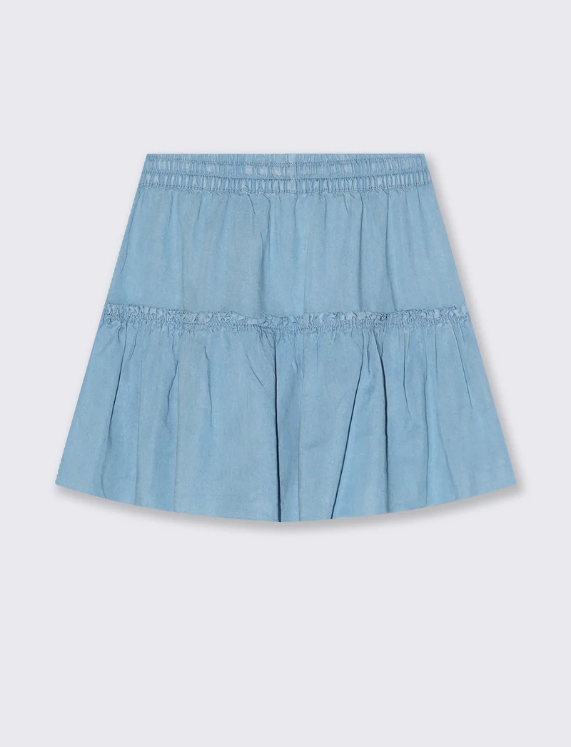 Gonna Pantalone in Lyocell con Elastico - Denim