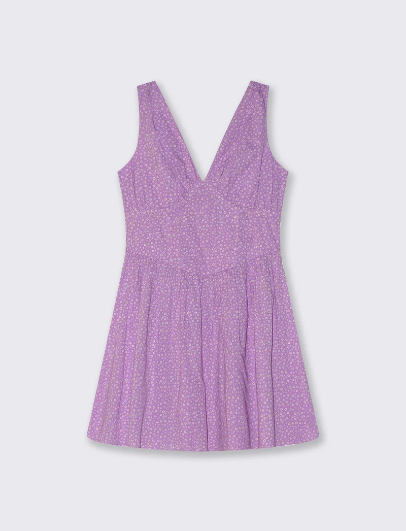 Vestito corto giromanica con scollo a V - var 2