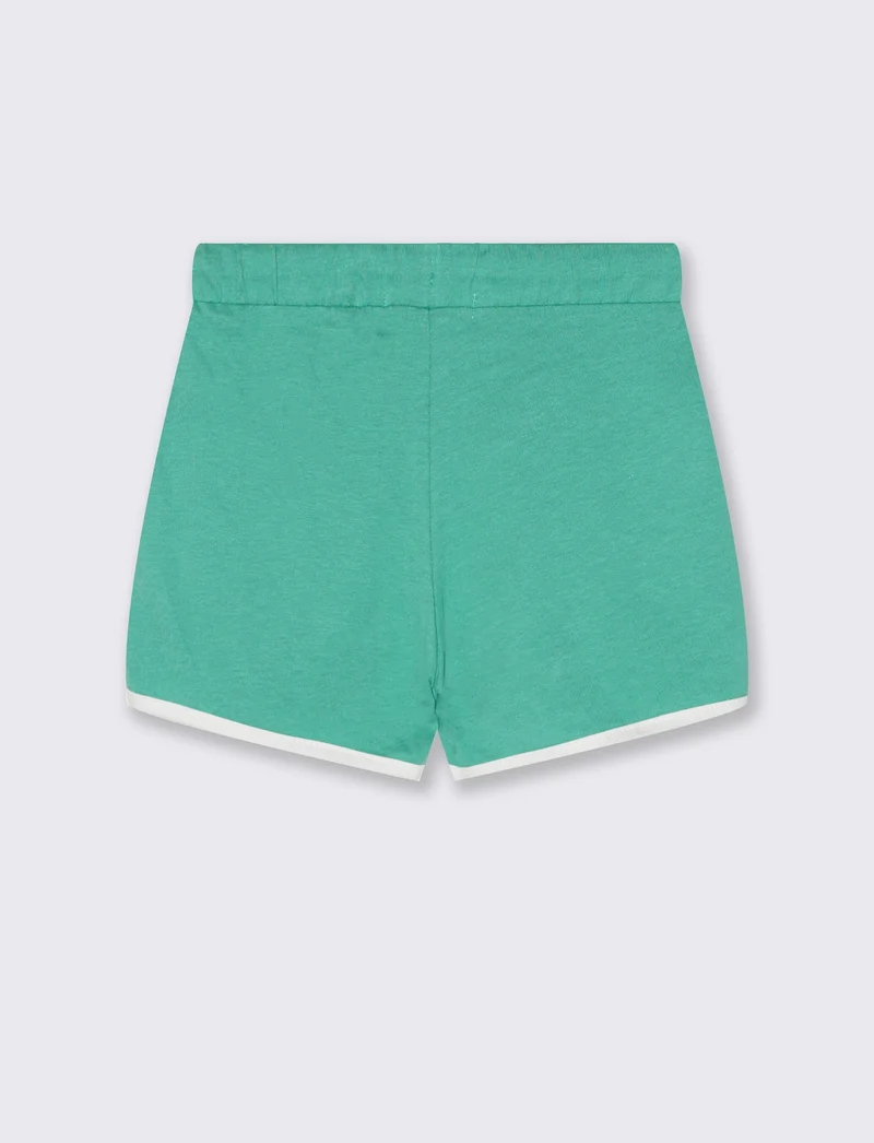 Bermuda basici in jersey con stampa e tape - Verde mela