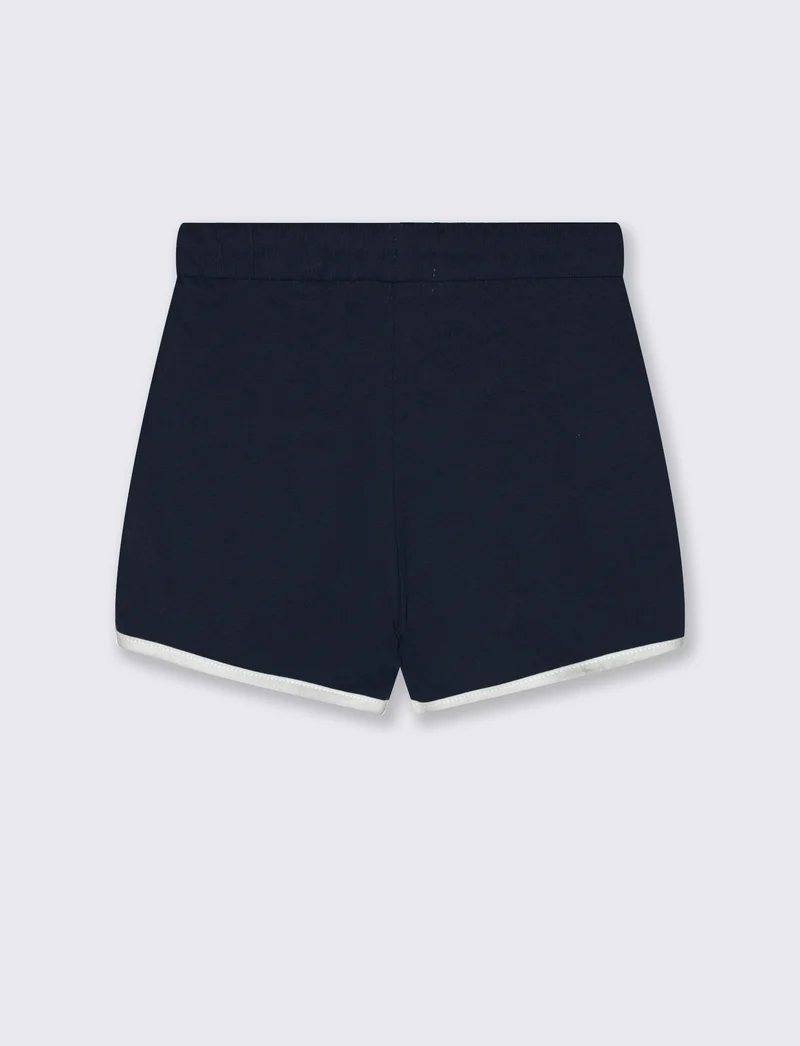 Bermuda basici in jersey con stampa e tape - Blu