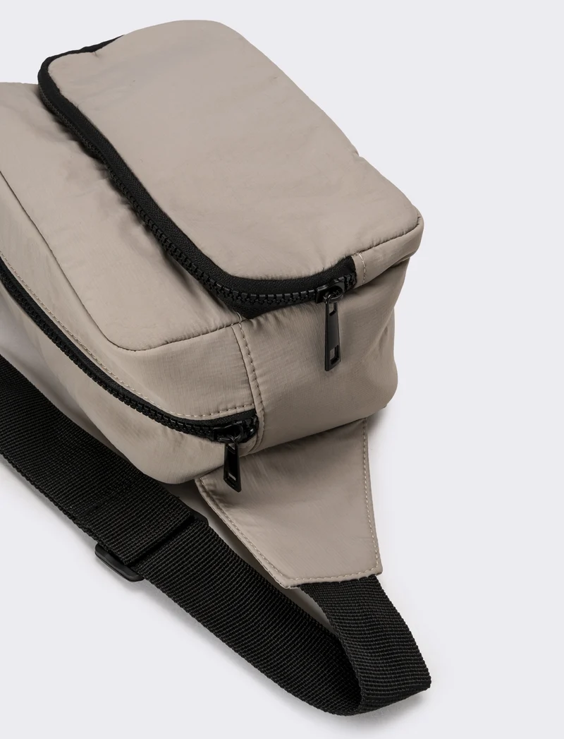 Marsupio uomo con zip avanti - Beige