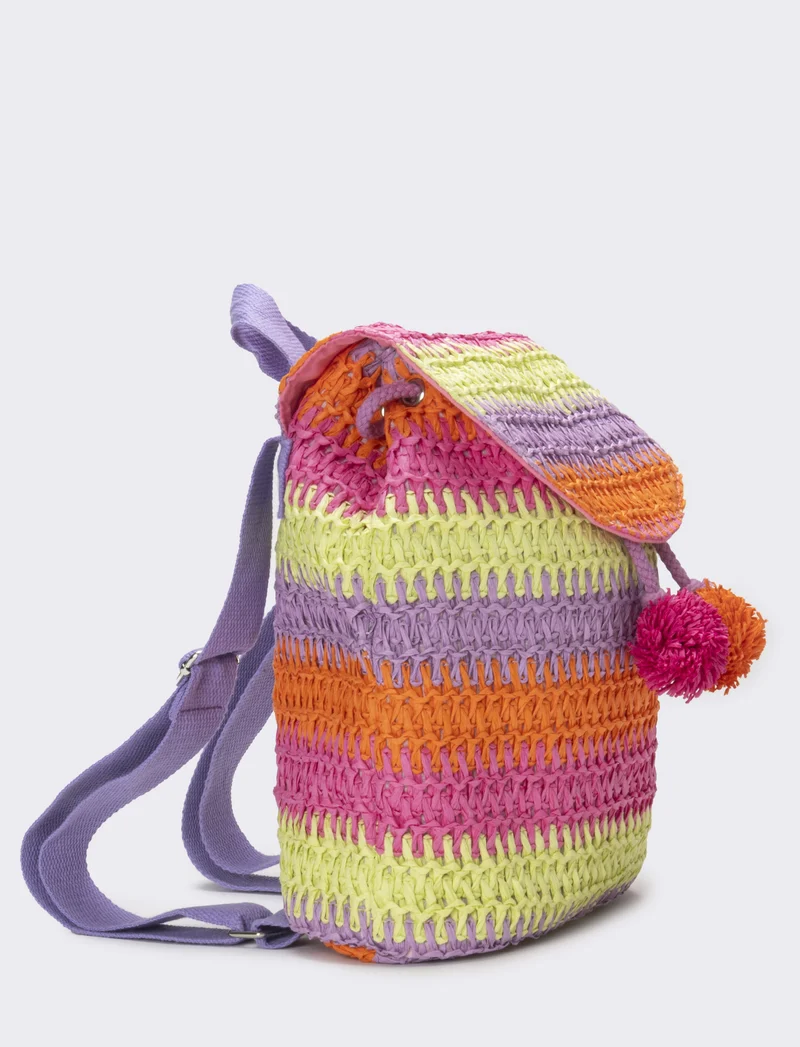 Zaino bambina carta con patta multicolor - Multicolore