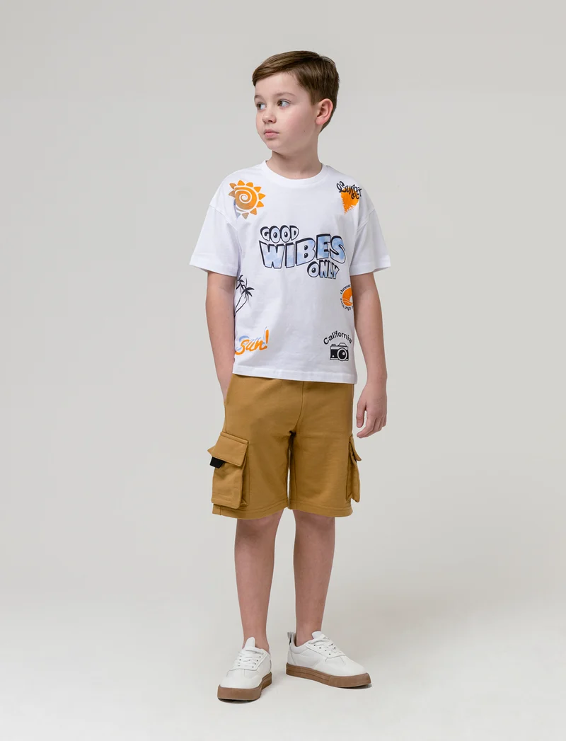 T-shirt con stampe da bambino - Bianco
